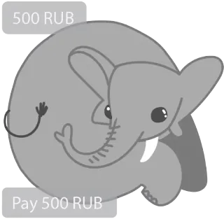 🐘 500 RUB
Pay 500 RUB слон, оплата, рубли, деньги telegram sticker