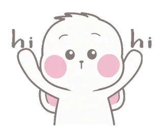 👋 Hi hi hi kelinci, lucu, salam, hai, binatang, kartun whatsapp sticker