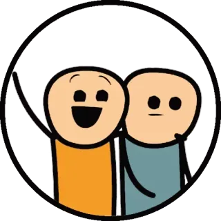 😐 cyanide and happiness, Cartoon, Freundschaft, glücklich, traurig, Strichmännchen telegram sticker
