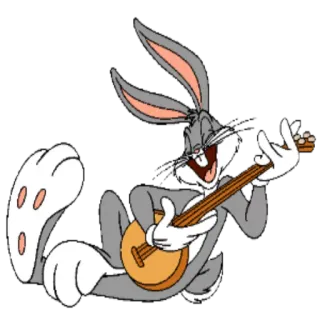🎸 Bugs Bunny Bugs Bunny, cartoon, rabbit, Looney Tunes, musical instrument, banjo telegram sticker