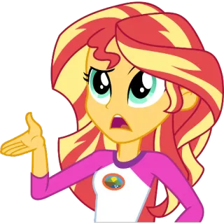 😠 Sunset Shimmer My Little Pony: Equestria Girls Kartun, Anime, Sunset Shimmer, Equestria Girls, Bingung, Gestur telegram sticker