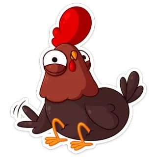 ✌️ chicken, bird, animal, cartoon, funny, cute telegram sticker