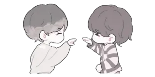 ▫️ Dibujos animados, Lindo, Amistad, Anime, Personaje, Gris whatsapp sticker