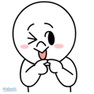😉 @afasoft น่ารัก, ขยิบตา, การ์ตูน, อิโมจิ telegram sticker