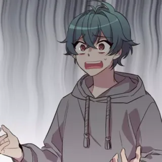 🍭 anime, manga, character, expression, hoodie, worried whatsapp sticker