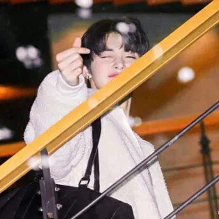 ❤️ persona, uomo, carino, coreano, asiatico, cuore con le dita, giovane telegram sticker
