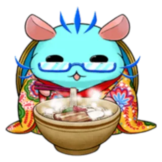 🍲 tier, cartoon, essen, ramen, niedlich, stäbchen, nudel, kawaii telegram sticker
