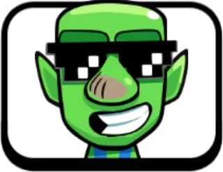 😎 groene huid, cartoon, zonnebril, glimlachend, goblin telegram sticker