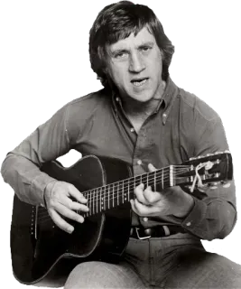🎸 homme, guitare, musique, chanteur, musicien, jouer, acoustique, noir et blanc telegram sticker