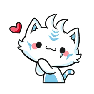 😘 고양이, 귀여운, 카와이, 하트, 만화, 스티커 telegram sticker