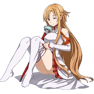 😉 Asuna Yuuki Sword Art Online อนิเมะ, ตัวละคร, ดาบ, Sword Art Online, อาสึนะ, ผู้หญิง telegram sticker