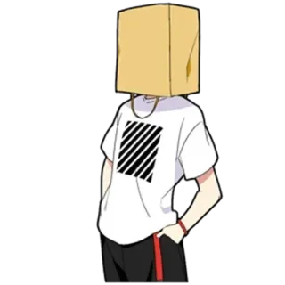 😶 anime, manga, paper bag, character telegram sticker