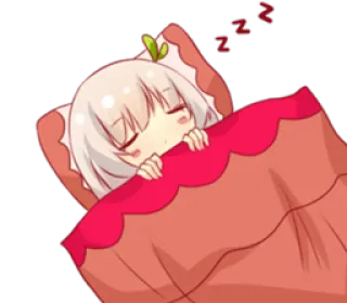 😴 zzz anime, tidur, imut, kartun, gadis, bantal, mengantuk telegram sticker
