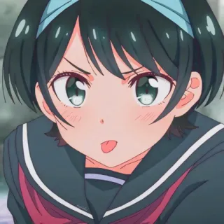 😤 Anime, Cô gái, Dễ thương, Hoạt hình, Nhân vật, Biểu cảm whatsapp sticker