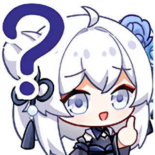 ❓ Anime, Point d'interrogation, Chibi, Mignon, Expression, Pensif, Confus telegram sticker