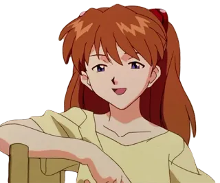 😏 Asuka Langley Soryu Neon Genesis Evangelion anime, gadis, rambut merah, Evangelion, percaya diri telegram sticker