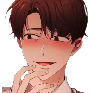 🤭 anime, arrossire, maschio, uomo telegram sticker