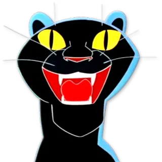 😁 pantera negra, gato, animal, dibujo animado, pegatina telegram sticker