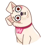 😳 cachorro, animal, animal de estimação, desenho animado whatsapp sticker