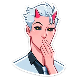 🙊 demonio, anime, pegatina, ilustración, dibujos animados, personaje whatsapp sticker