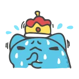😅 gato, gato azul, triste, suando, coroa, emoji telegram sticker