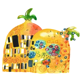 💋 Kunst, Klimt, Kuss, Gemälde, Gustav Klimt, Kunstwerk, Der Kuss telegram sticker