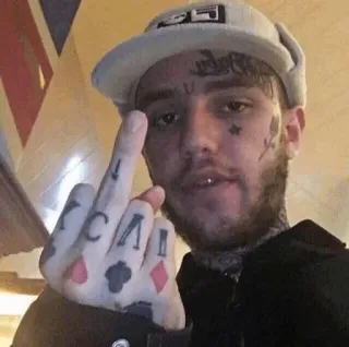 🐣 Lil Peep Lil Peep, środkowy palec, obraźliwe, tatuaż, raper telegram sticker
