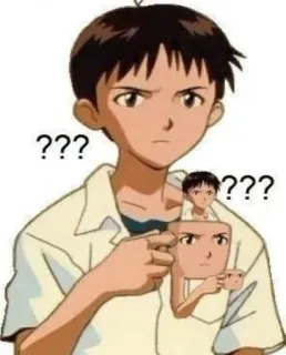 🤔 Shinji Ikari Neon Genesis Evangelion ??? Anime, Shinji Ikari, Punti interrogativi, Confuso, Evangelion, Personaggio, Cartone animato telegram sticker