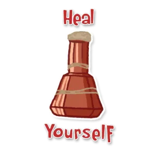 😷 Heal Yourself ramuan, penyembuhan, video game, fantasi, kesehatan telegram sticker