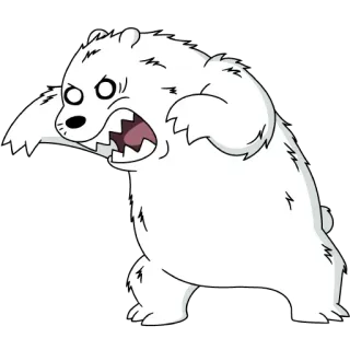 🎡 Ice Bear We Bare Bears beruang, kartun, beruang kutub, We Bare Bears, marah, putih whatsapp sticker