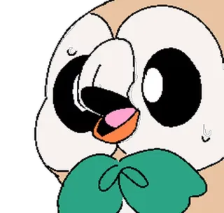 😮 Rowlet pokemon, rowlet, mignon, hibou, dessin animé telegram sticker