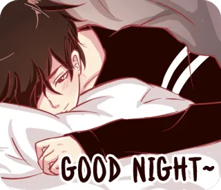 😴 GOOD NIGHT buonanotte, sonno, cartoni animati, anime, letto telegram sticker