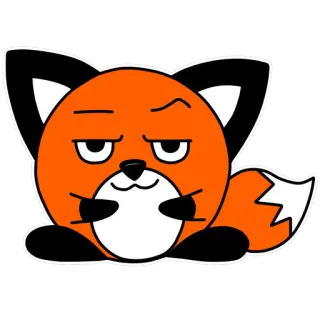 😏 キツネ, オレンジ, 動物, 漫画, かわいい telegram sticker