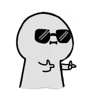 😎 personagem, dedo do meio, óculos, boneco palito whatsapp sticker