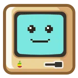 👾 computer, pixel art, retro, apple, cute, kawaii, vintage, 8-bit whatsapp sticker