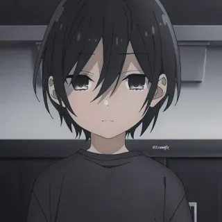 🖤 动漫, 男孩, 悲伤, 情绪化 telegram sticker
