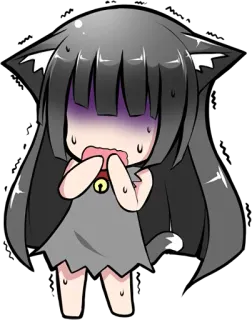 😱 Аниме, Неко, Девушка-кошка, Каваий, Чиби, Милый telegram sticker