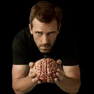🧠 Gregory House House, M.D. brain, doctor, medical, anatomy, Hugh Laurie, House MD telegram sticker