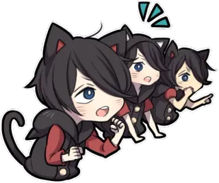 😱 Anime, Kucing, Kawaii, Stiker, Chibi, Kartun telegram sticker