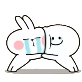😭 кролик, плачет, грустный, объятия, мультфильм, милый, каваий whatsapp sticker