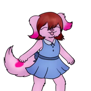😝 Cartone animato, Cane, Vestito, Rosa, Ragazza, Anime telegram sticker
