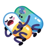 😴 pills, medication, cartoon, health, capsules telegram sticker