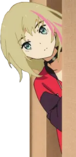 👀 anime girl, cartoon, anime, female, peek telegram sticker
