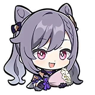 🌹 Keqing Genshin Impact anime, girl, cute, videogame, keqing whatsapp sticker