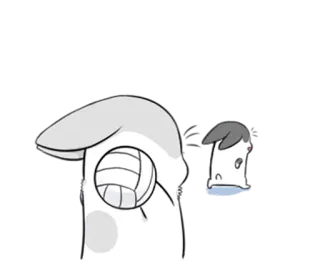 😊 fantasma, voleibol, dibujos animados, deportes, lindo telegram sticker