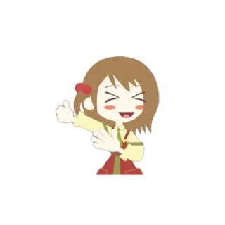😆 Anime, Ragazza, Felice, Carino, Cartone animato whatsapp sticker