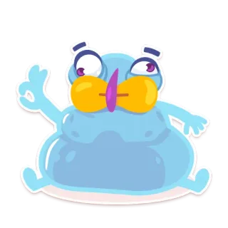 🌭 만화, 캐릭터, 파란색, 보라색, 일러스트 telegram sticker