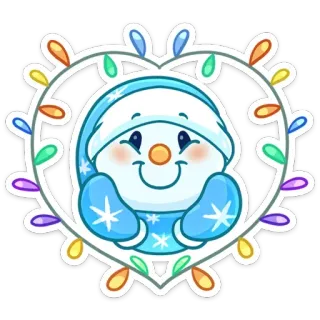 ❤️ Muñeco de nieve, Invierno, Navidad, Vacaciones, Lindo, Dibujos animados, Nieve telegram sticker