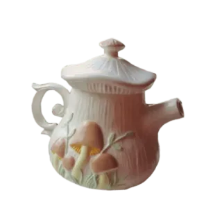 ⛸ tetera, seta, cerámica, utensilios de cocina, decorativo, vintage telegram sticker