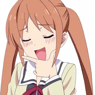 😌 Anime, Mädchen, Cartoon, Fröhlich, Süß whatsapp sticker